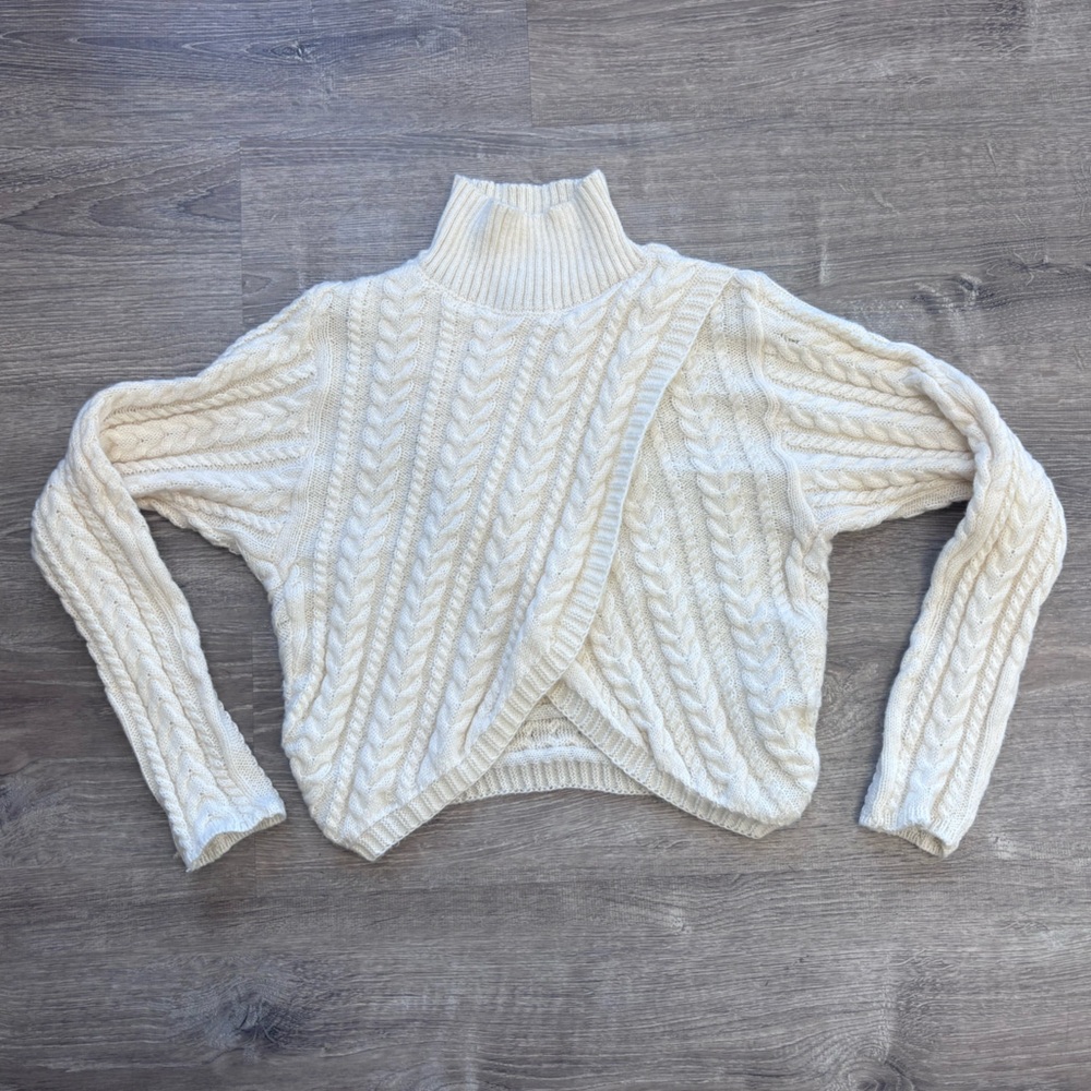 Double Zero Cream Split Front Sweater - image 3